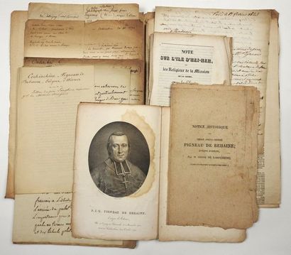 null COCHINCHINE. Ensemble de 8 manuscrits ou imprimés (1822-1863) sur la Cochinchine...