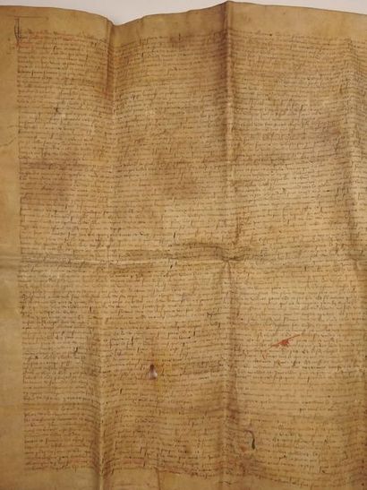 null BLAMONT (54). 1437 - Large piece on parchment (67 x 60 cm) established in front...