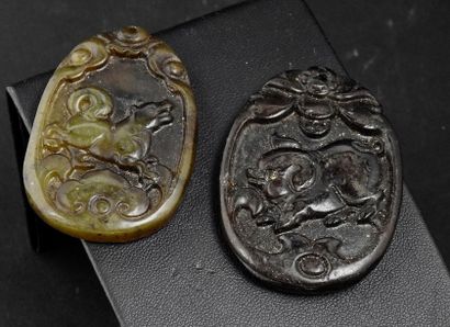 Two astrological talismanic medallions.

Pig...