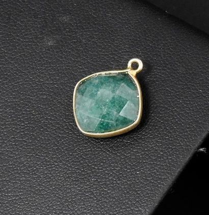 Emerald mounted gemstone pendant. Indian...