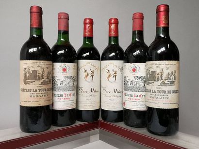 null  6 bouteilles VINS ROUGES DE BORDEAUX 1982, 1988 ET 1990 2 bouteilles CHÂTEAU...