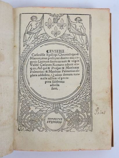 null Eusèbe: Caesariesis episcopi chronico…Paris, Estienne, 1518. Reliure moderne...