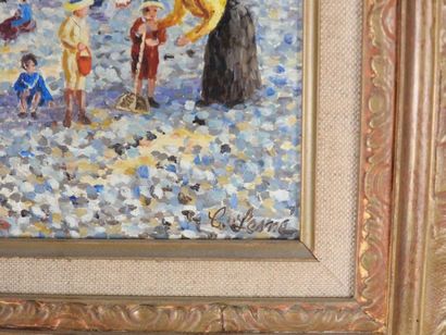 Camille Lesné (né en 1908) The beach in Normandy
Oil on panel signed lower right
21,5...