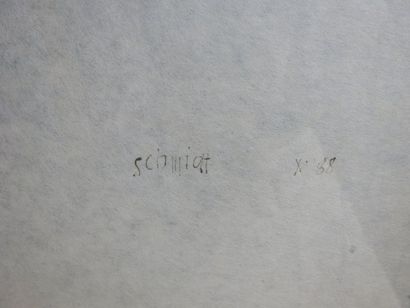 J Schmidt (Russie XX° siècle) Sans titre, 1988
Technique mixte sur papier signé et...