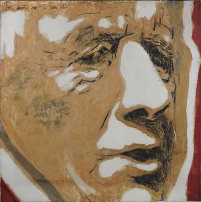 Boris VANSIER (né en 1928) "De Gaulle", 1965
Collage impregnated on canvas signed...