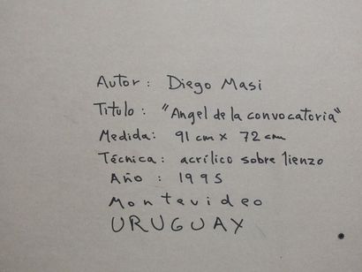 Diego Masi (né en 1965) «Angel de la convocatoria», 1995
Acrylique sur toile signée,...