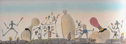 Maurice RAPIN (1924-2000) Untitled
Mixed media on panel signed lower right
35 x 97,5...