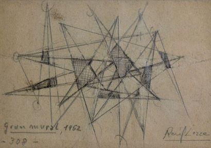 Raul LOZZA (1939-1997) Gran Mural, 1952
Pencil on paper signed lower right
10 x 14...