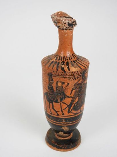 null Black-figure lekythos with bacchanal decoration.
Black-figure
terracotta Shoulder...