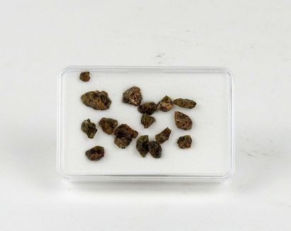 null Lot de météorites, indiquées sur un papier collé sur la boîte NWA 7831 Diogenite

Taille...