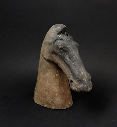 null Horse's head.Terracotta.Wooden ears once disappeared.Han period.

Circa 200...