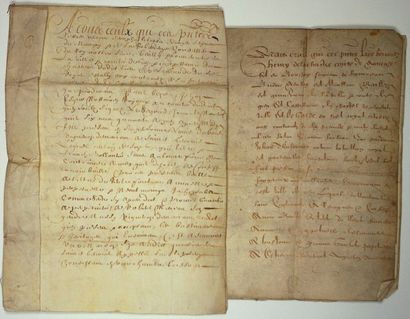 null LOIRET . GIEN. SEIGNEURS DE NANÇAY. 2 Expéditions en parchemins, 1611 et 1640.
Devant...