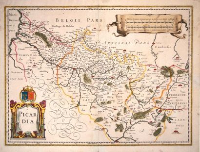 null PICARDIE. 1630. Carte «PICARDIA» Militaria Gallica. (Ponthieu, Santerre, Vermandois,...
