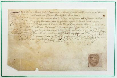 null PARIS 1635. ABBAYE DE MONTMARTRE. Pièce signée «Sœur Marie de BEAUVILLIERS,...