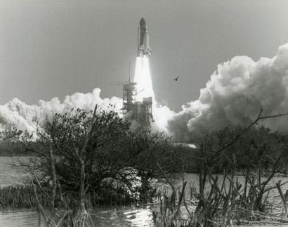 null Nasa. View of the launch of Space Shuttle Challenger (Mission STS-51-B) on April...