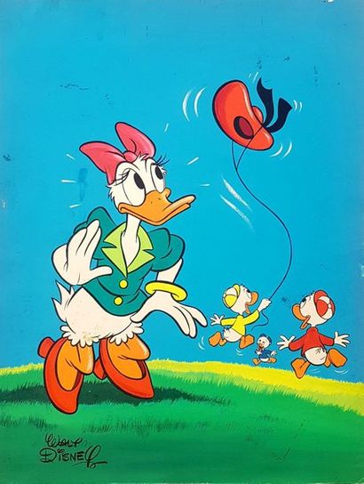 null DISNEY

Daisy

Newspaper cover of Mickey 365 published in 1959

Gouache and...