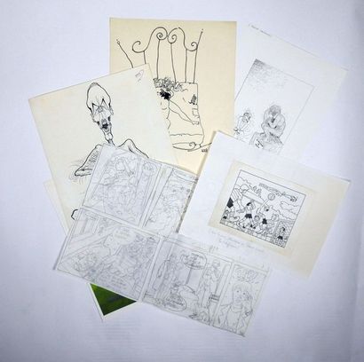 null ORIGINAL DRAWINGS

Set of 6 drawings by Pinto, Karl, Fouarge, Thomas, Lacroix...