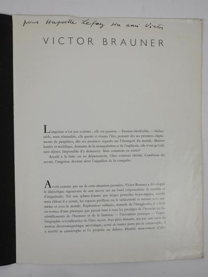 null Victor BRAUNER. Galerie Rive Droite, sans date. Plaquette in-4 brochée. Catalogue...