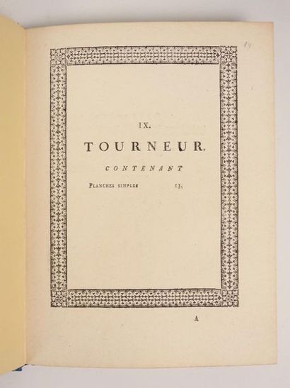 null L'Art du Tourneur. Album in-4 cartonnage marbré du XIXe siècle. Texte et 13...