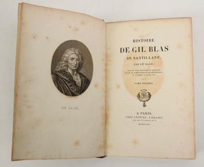 null Le SAGE: Histoire de Gil Blas. Lefèvre, 1825. 3 vol. in-8 demi-maroquin mauve...