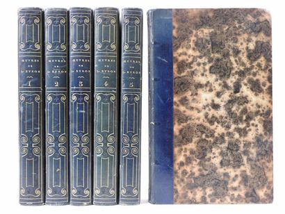 null BYRON (Lord): Les Œuvres. Furne, 1830. 6 vol. in-8 demi-veau bleu d'époque,...