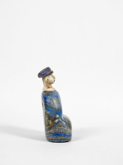 null Statuette idole de type Bactriane composite.Corps en lapis lazuli .H : 13 c...
