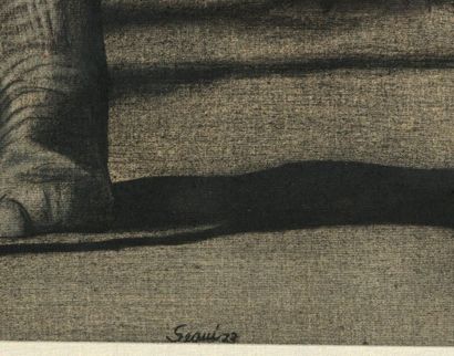 Antonio Segui (Né en 1934) 
Elèphant, 1973
Technique mixte sur toile de lin signée...