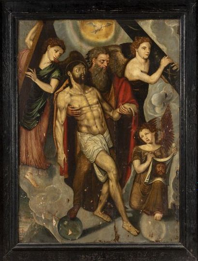 Ecole flamande Seconde moitié du XVI° siècle 
La passion du Christ
Panneau de chêne
Trois...