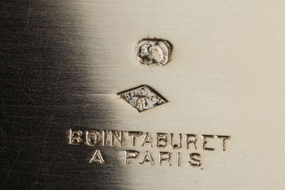 Boin Taburet, fin du XIX° siècle 
Ensemble de décor de table en argent 925/000 doré...