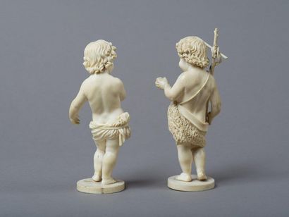 Allemagne milieu du XVIII° siècle 
Pair of statuettes representing Jesus and Saint...