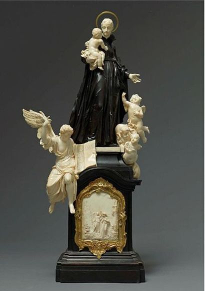 Allemagne milieu du XVIII° siècle 
Paire de statuettes représentant Jésus et Saint...