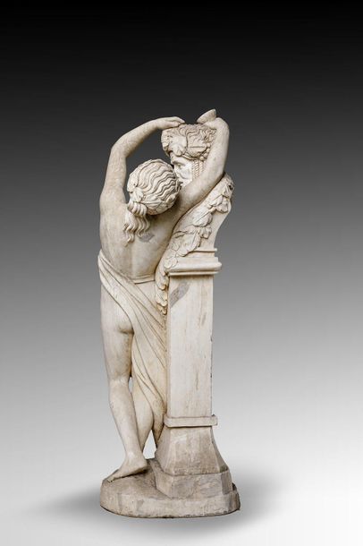 null Sculpture de nymphe au pilier hermaïque
Beau marbre
Dans le goût de l'Antique
Style...