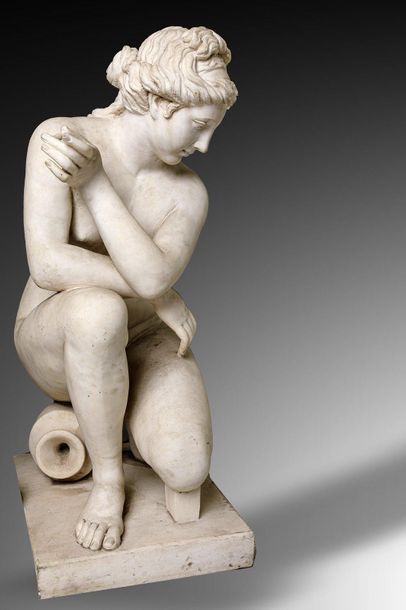 null Nymph squatting a jar at its feet
Marble
XIX° century
In the taste of the antique
H...