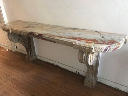  A console in Sarrancolin marble. 
 The...