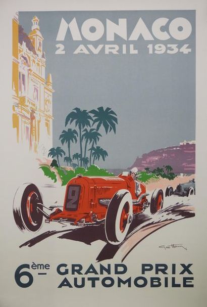 null Monaco. F1. Sixième Grand Prix Automobile (2/4/1934). Par Géo Ham. La 2 rouge...