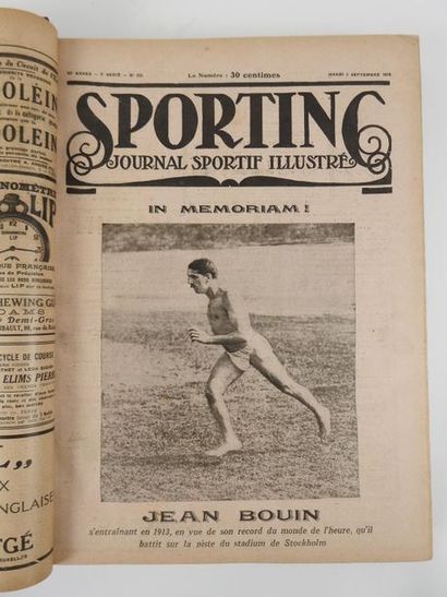 null Revue "Sporting" (37x27). Reliure 1919-1920 : du numéro 251 (5/8/19) au 302...