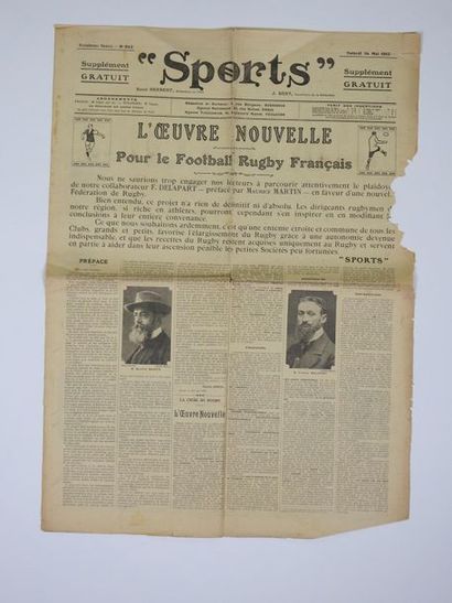 null Journal. "Sports", supplément gratuit du 24 mai 1913. L'oeuvre nouvelle pour...