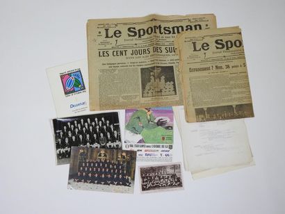 null Springbooks. Cinq pièces : a) numéro du "Sportsman" du 11 janvier 1913, relatant...