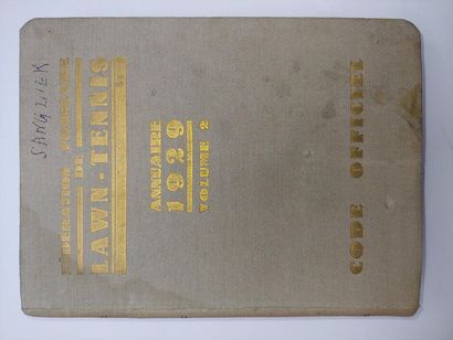 null Annuaire 1929. Volume 2 partie sportive. Code officiel de la FF de Lawn Tennis....