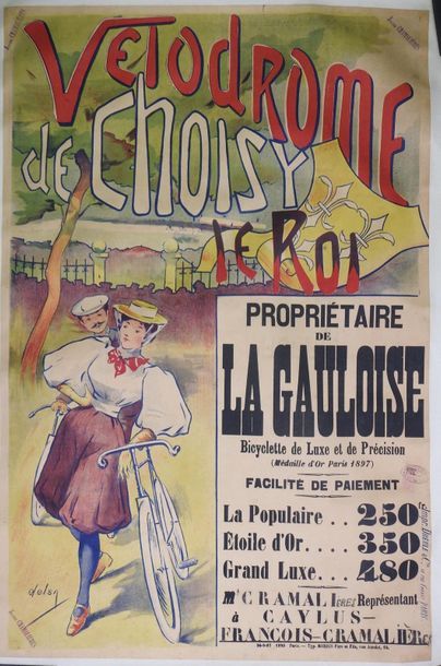 null Affiche. Vélodrome de Choisy-le-Roi. Propriété de La Gauloise, bicyclette de...