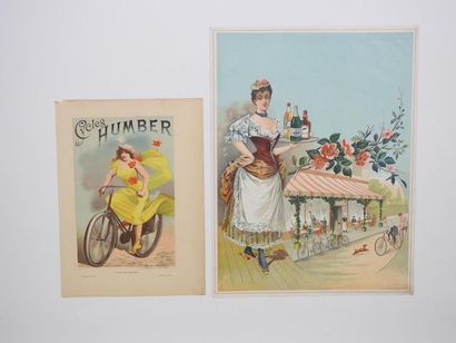 null Deux affiches originales. a) Cycles Humber, tirée des Affiches illustrées, par...