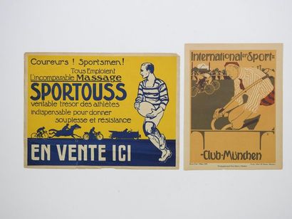 null Deux affiches originales : a) Internationaler Sport, Club München. Polo vélo....