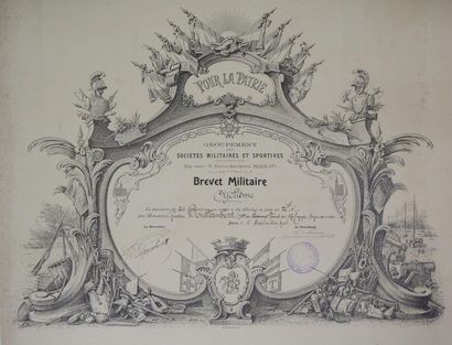 null Deux diplômes originaux entoilés :a) Véloce Club Albigeois, 189...Belle illustration....