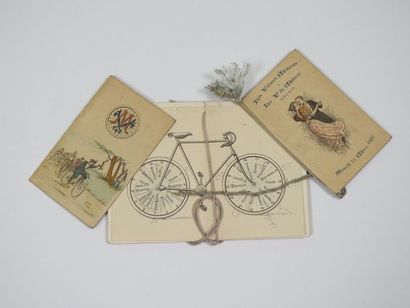 null Carnets de bal...Trois pièces étonnantes : a) USFSA, le Vélo moderne, 8/2/1896....