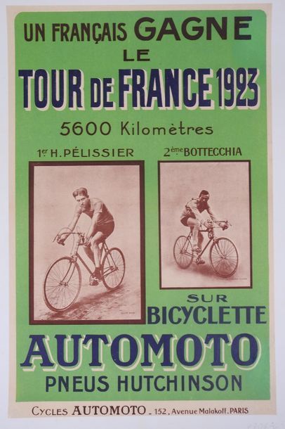 null Affiche entoilée. Automoto. Un Français gagne le Tour de France 1923, 5 600...
