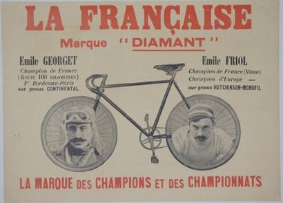 null Affiche entoilée. La Française, la marque des champions et des championnats...