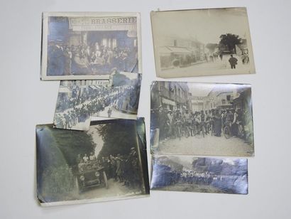 null Petit-Breton. Six photos originales (13x18) sur les Tours 1907, 08, 09, à Mont...