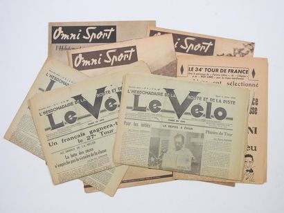 null Presse. 7 numéros. a) le Vélo (vert) les n°4,5 et 6 sur le Tour 1933; b) Vaincre...