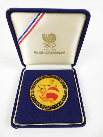 null Séoul 1988, médaille de bienvenue offerte par la maire de Pusan aux participants...