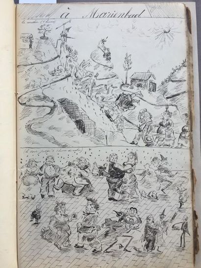 null DESSINS: Cahiers de dessins par Sara Thérèse d'AURIGNAC (1881-1974) de Villers...